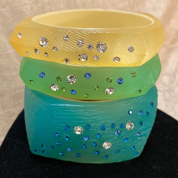 Jewelry - 3 Acrylic Bangle Bracelets